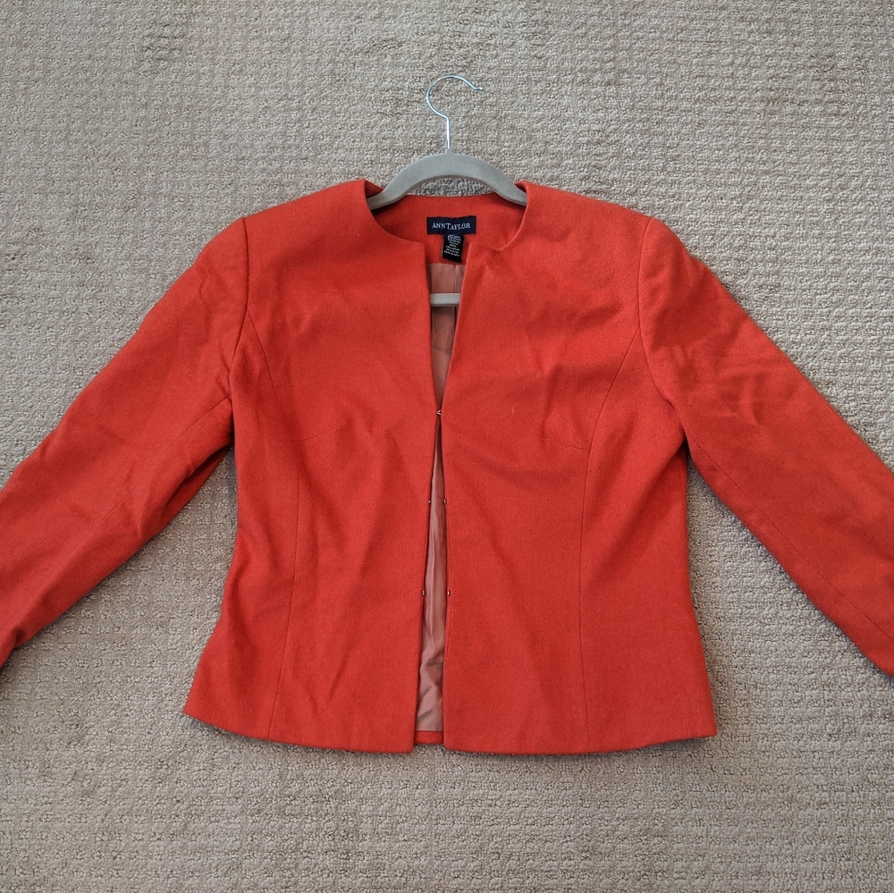Ann Taylor Wool Collarless Jacket